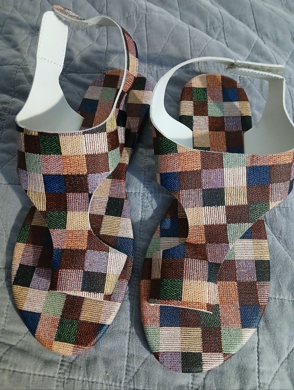 Multicolor Checkered Women's Sandals